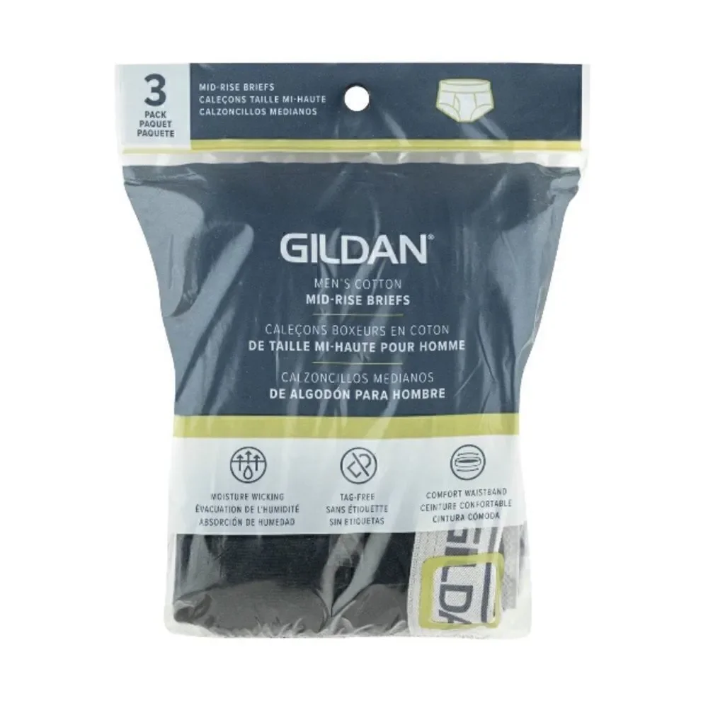 Gildan Men's Cotton Modern Briefs Underwear 3-Pack
